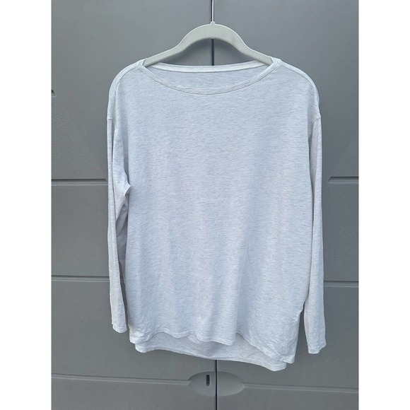 Lululemon Women's Back In Action Space Dye Grey Long Sleeves Pullover Tee Sz 10 - Picture 2 of 12